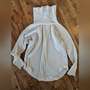 Maeve by Anthropologie cream waffle knit long sleeve top in size XS